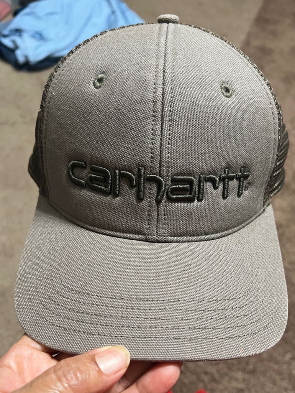 Carhartt Taupe Embroidered Logo Mesh Back Cap